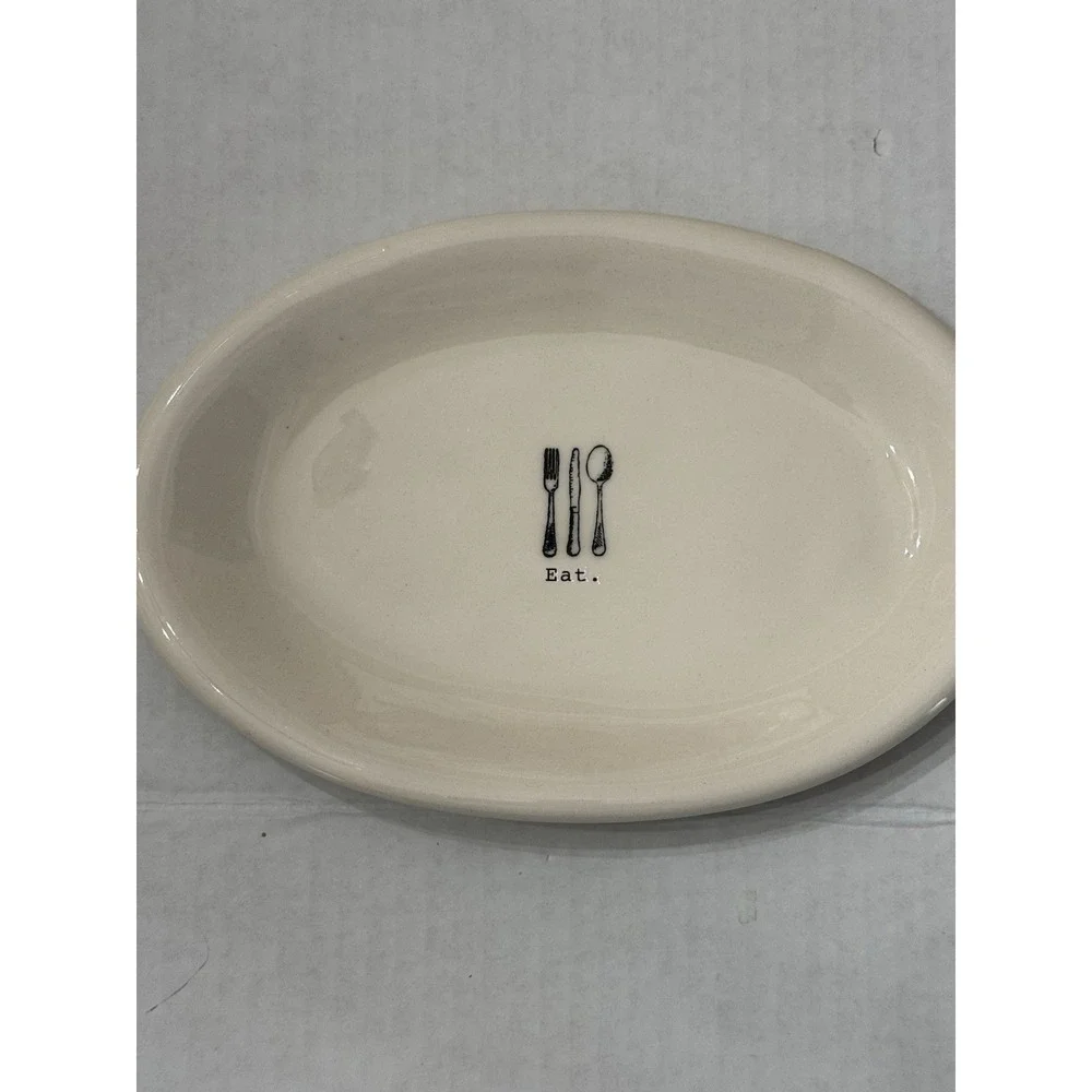 Rae Dunn Icon  2 Eat Oval Plates Artesian‎ By Magenta 8 Inch Dessert Appetizer